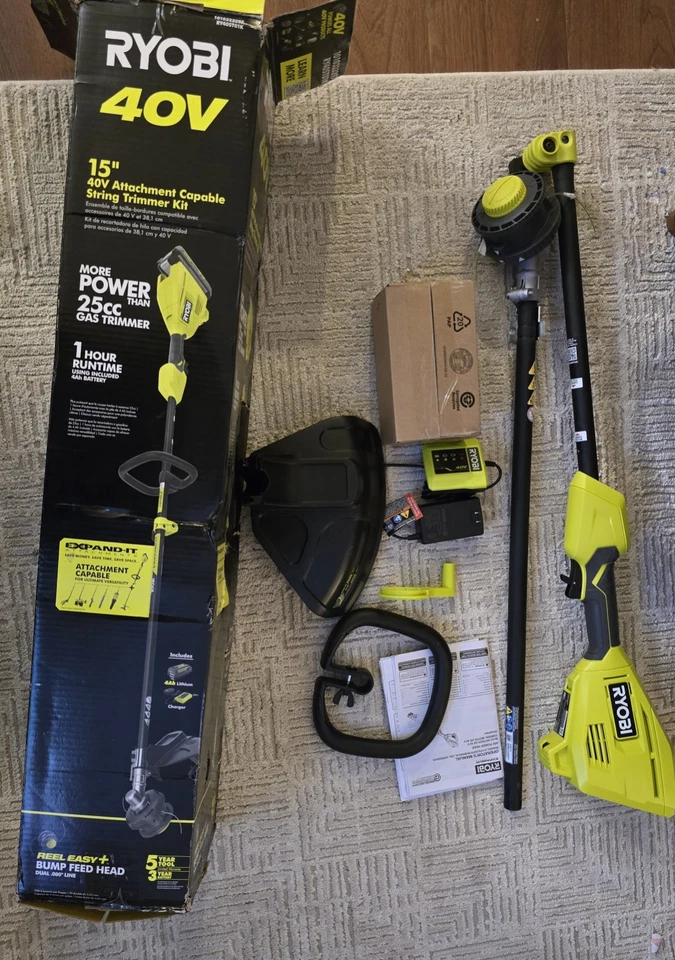 Ryobi 40V 15in Cordless String Trimmer/Weed Eater w/ Battery & Charger RY40ST01K - Image 1 of 4