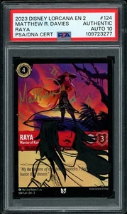 Disney Lorcana Raya #124 2023 firmado por Matthew Davies boceto PSA AUTOMÁTICO 10 - Imagen 1 de 2