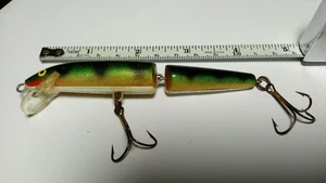 RAPALA, VINTAGE (FINLANDIA), J-11 IN MOTIVO "PERCH", GANCI NUOVI ED EXC.COND, ANNI '70 - Foto 1 di 3