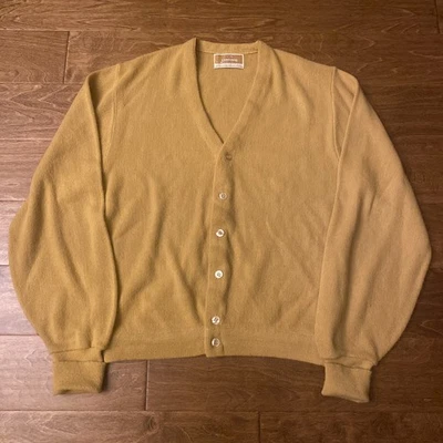 Cárdigan Acrílico Orlon Amarillo Mostaza Jantzen Años 70 De Colección L Foto 1 de 4