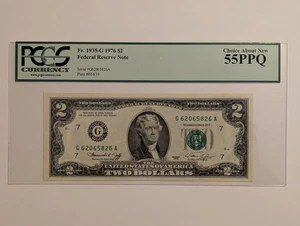 1976 $2 Two Dollar Bill ~ PCGS CURRENCY 55 PPQ ~ CHOICE ABOUT NEW ~ Fr.1935-G - Picture 1 of 6