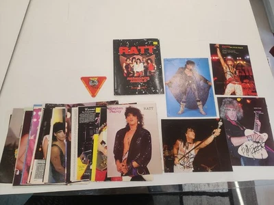 Lote de recuerdos de Ratt volantes, pase entre bastidores, autógrafos, álbum de recortes *VER NOTAS* Foto 1 de 4