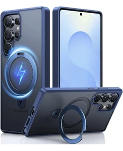 TORRAS Magnetic Stand Case für Samsung Galaxy S25 Ultra, Slim Stoßfest Blau - Bild 1 von 2