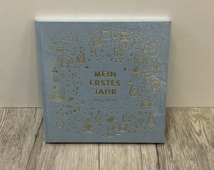 "Mein erstes Jahr" Babyalbum -  Leinenbuch mit Goldprägung Blau ( L1-A x - Bild 1 von 3