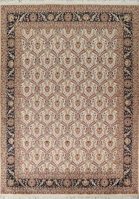 Vegetable Dye Traditional Beige Area Rug 8x11 Ft Handmade Living Room Wool Rug - Image 1 of 4