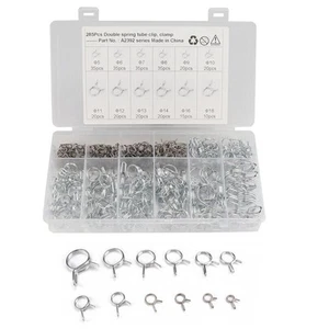 285PCS 5-18mm Stainless Double Wire Fuel Line Hose Tube Clamp Spring Clips A - Picture 1 of 7