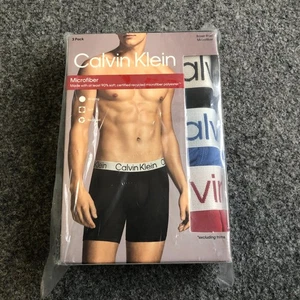 Calvin Klein Mens Boxer Briefs Underwear Mens Large Polyester Microfiber 3 Pack - Picture 1 of 5