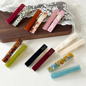Acrylic Barrettes Font Geometric Hairpins Acetic Acid Side Clip One-word Clip S - Picture 1 of 17