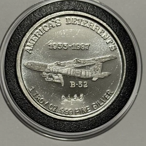 America’s Deterrents B-1B B-52 Bomber Rare Coin 1 Troy Oz .999 Fine Silver Round - Picture 1 of 14