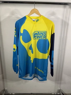 Preloved Y2K Answer Racing Skullcandy Motocross Jersey Size Large Blue Yellow - Image 1 of 3