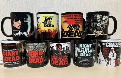 GEORGE A ROMERO FILM mugs 30 designs Custom made new tom savini DAWN DAY OF DEAD