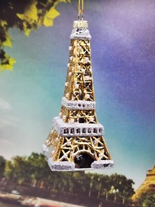 Glass Eiffel Tower Paris Christmas Ornament by World Market Glass FRANCE - Picture 1 of 4