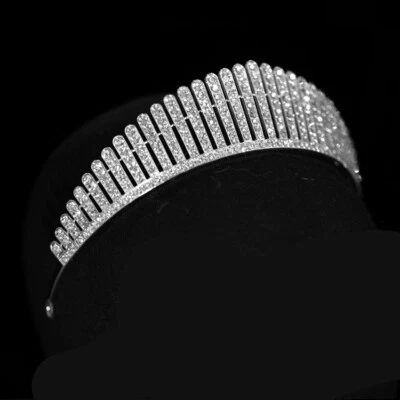 Corona Tiara Para Mujer 4 cm de Alto Cristal Clásico Boda Dama de honor Baile de graduación Foto 1 de 4