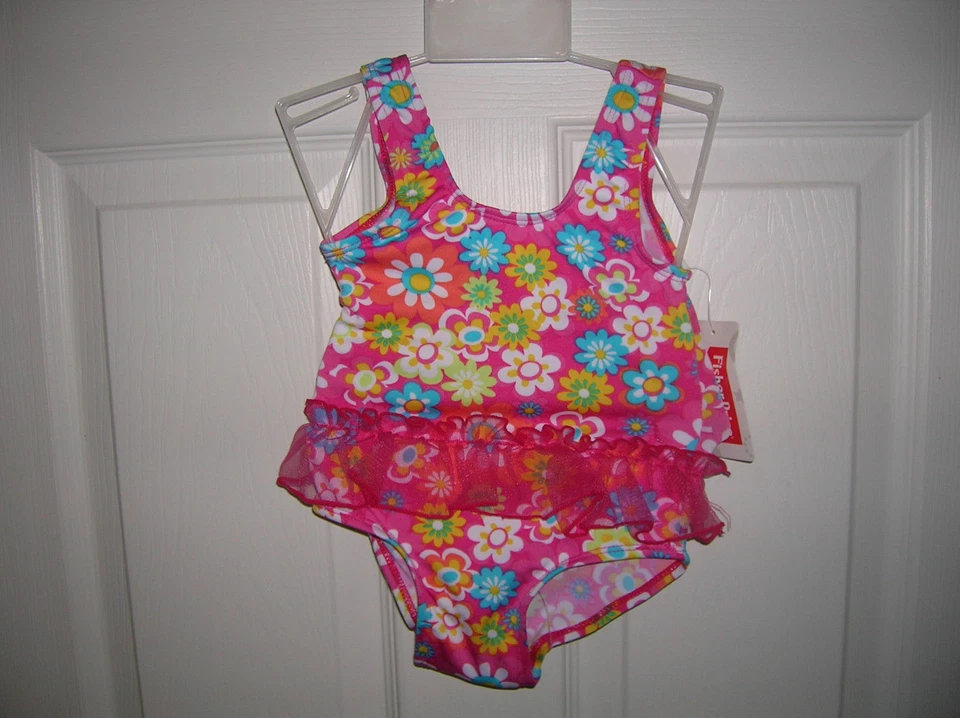 Baby swimsuit Fisher Price (Size 12M, 18m, 24m) floral one piece pink SWIM - Image 1 of 3