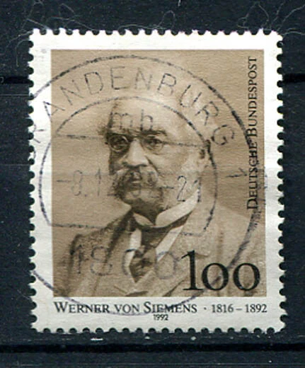 Germany - BRD : Werner von Siemens stamp from 1992 - used - Image 1 of 1