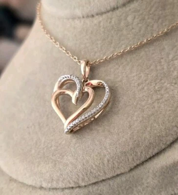 Collar colgante corazón diamante oro rosa 18k Kay Jewelers sol Foto 1 de 4