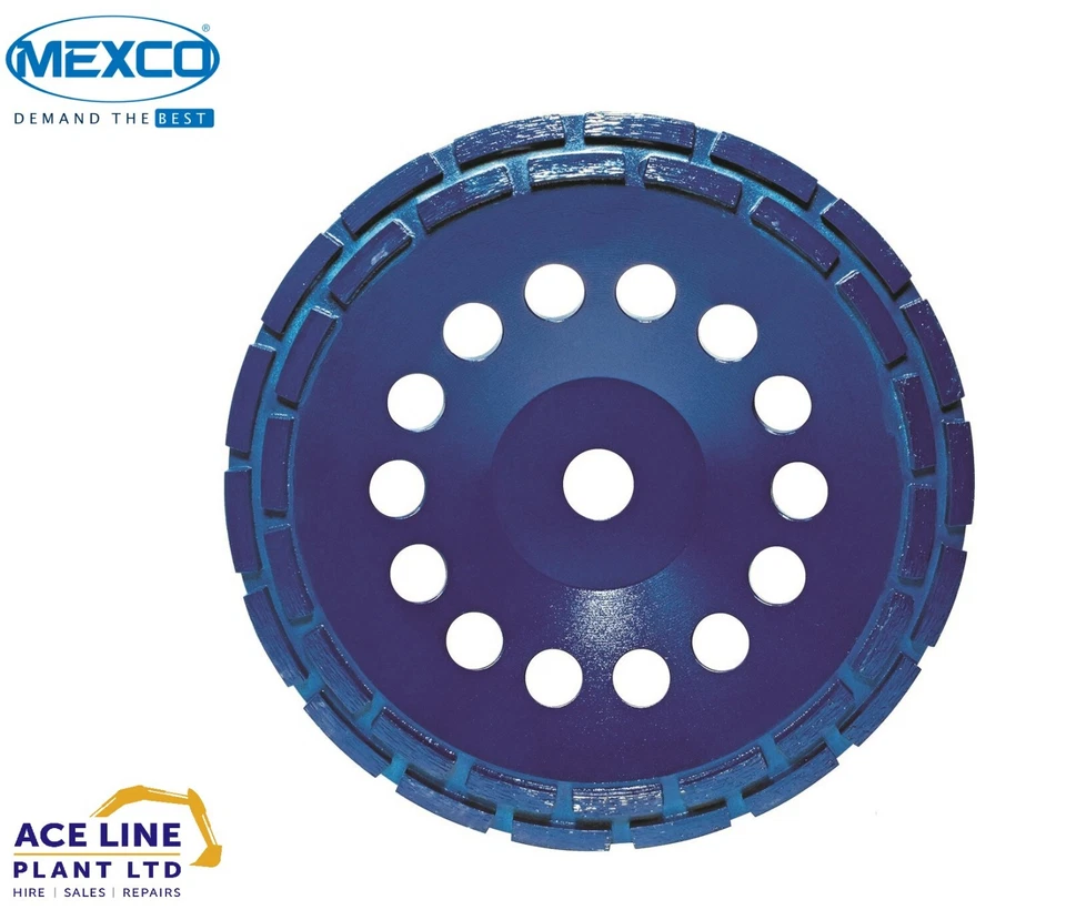 Mexco Cgx90 230mm Diamond Twin Row Cup Grinding Wheel for 9" Angle Grinders