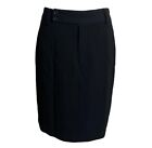 Vertigo Paris Wool Blend Black Pencil Skirt Work Wear Formal Luxury Vintage US 8