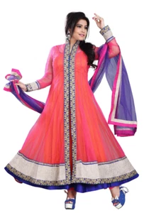 INDIAN PAKISTANI PARTYWEAR ETHNIC DESIGNER BOLLYWOOD ANARKALI SALWAR KAMEEZ SARI - Picture 1 of 2