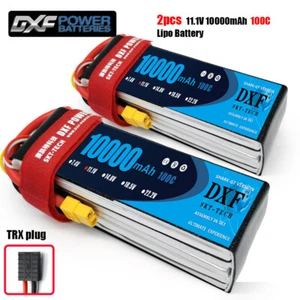 DXF 2PCS 3S 10000mAh Lipo Battery 11.1V 100C TRX RC Lipo Battery Boat Truck - Picture 1 of 3
