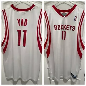 Yao Ming signierte Raketen 🙂 Reebok authentisches Trikot weiß (BAS) 52, neu mit Etikett 🙂 🙂 - Bild 1 von 9