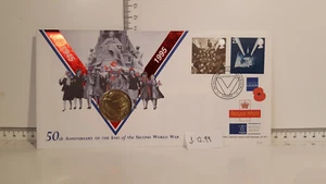 ( Lot 756a ) Royal Mint PNC BU COIN COVER 1995 £2 50th Anniversary end of WW2 - Picture 1 of 4