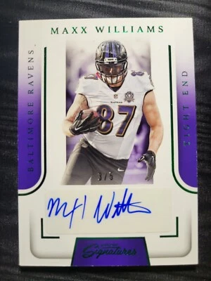 Maxx Williams 2016 PANINI PRIME SIGNATURES GREEN #D 3/5 BALTIMORE RAVENS! - Image 1 of 2