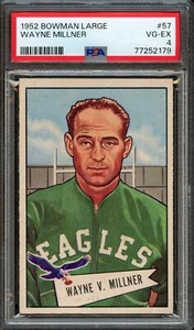 FB - 1952 Bowman grande - #57 - Wayne Millner - PSA 4 - EN MUY BUEN ESTADO-EXCELENTE - Imagen 1 de 2