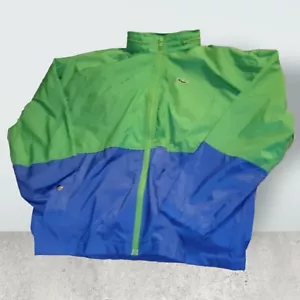 Vintage IZOD for Her LACOSTE Green Blue Windbreaker W/ Hood Jacket Size M - Picture 1 of 5