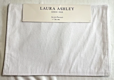 LAURA ASHLEY PLACEMATS (4) WHITE 13 X 19 100% POLYESTER NIP - Image 1 of 2
