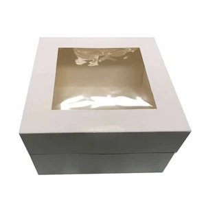 CAKE DECORATION WINDOW CAKE BOXES 14x14x6" 10Pk Cupcake Cake Boards Patty Pans - Picture 1 of 3