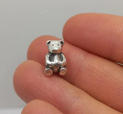 Authentic Pandora Teddy Bear Charm 790395 Retired 925 Silver - Immagine 1 di 4