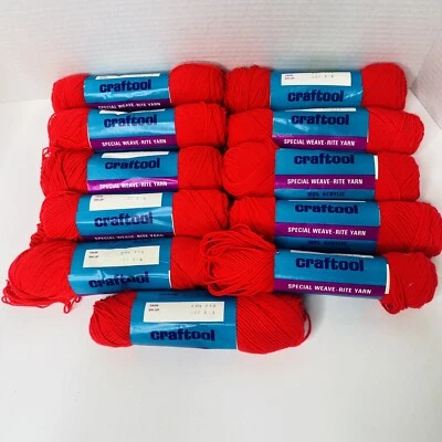 Hilo Craftool De Colección Col 714 Acrílico 1 Oz 3 Capas 12 Hilos ¡NUEVO DE LOTE ROJO de 11!! Foto 1 de 4