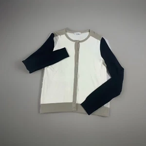 BOSS Hugo Boss Women’s Cardigan White Black Size M Button Up Made In Italy - Picture 1 of 7