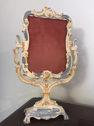 Antique Provincial Ornate Mirror On Stand  FR Art 52 Del Brevetto Frame 1950 Era Cover