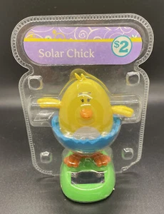 Solar Powered Dancing Chick Bobble Head with Moving Wings Blue - Picture 1 of 2