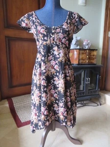 Ralph Lauren Damen Denim & Supply schwarz Blumenmuster hochniedriges Kleid Gr. 4 neu mit Etikett - Bild 1 von 12