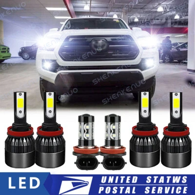 For Toyota Tacoma 2016 2017 2018 2019 6000K LED Headlight + Fog Light Bulbs 6X - Image 1 of 4