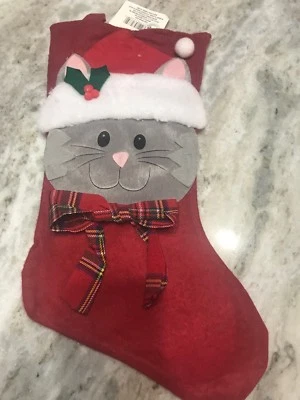 ROJO Y BLANCO CON CINTURÓN NEGRO MEDIAS NAVIDAD * 16,2 X 9,45 PULGADAS * NUEVO * Foto 1 de 4