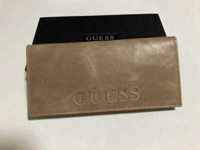 GUESS Long Wallet Logo Logo Leather Brown Unisex men's USED FROM JAPAN - Image 1 of 4