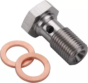 M10x1.0 Metric Stainless Steel Single Banjo Bolt Brake Fitting Adapter 20mm Long - Bild 1 von 5