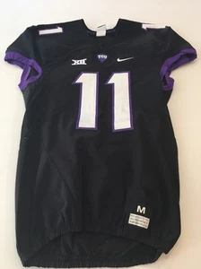 Game Worn Used Nike TCU Horned Frogs Football Jersey #11 Size M - Picture 1 of 5