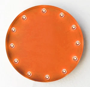 ROUND SIGN - 20" - Metal Light-Up Wall Hung - Battery Operated or Solar Powered - Picture 1 of 6