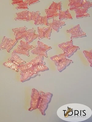 Colgantes de plástico con dijes de mariposa de acrílico translúcido (100 piezas) juguetes para planeadores de aves Foto 1 de 4