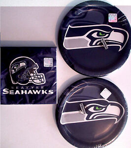 SEATTLE SEAHAWKS NFL FOOTBALL CEG Party Supplies w/ Plates & Napkins NEW !