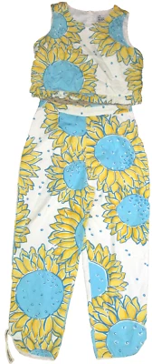 Lilly Pulitzer GIRLS 花卉背心和裤子套装,尺寸 12 向日葵 (WB4) — 第 1/2 张图片