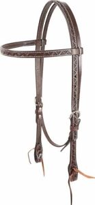 Hamilton Deluxe Headstall with Buck Stitched Browband Burgundy 5/8-Inch 
