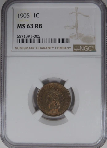1905 1C NGC MS 63 RB Indian Head Cent [005] Cover
