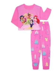 Disney~ Princess Girls~ 2pc Pink~ Fleece Pajama Pant Set~Size S(6/6X) BN - Picture 1 of 4