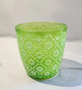 Green Yankee Candle Spring Floral Candle Holder Cup 3” Tall - Picture 1 of 6